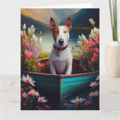 Bull Terrier on a Paddle: Ein Landschaftliches Abe Karte (Vorderseite)