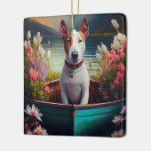 Bull Terrier on a Paddle: Ein Landschaftliches Abe Keramikornament (Links)