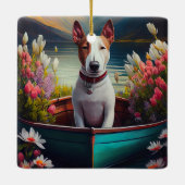 Bull Terrier on a Paddle: Ein Landschaftliches Abe Keramikornament (Rückseite)
