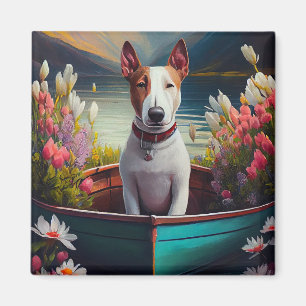 Bull Terrier on a Paddle: Ein Landschaftliches Abe Magnet