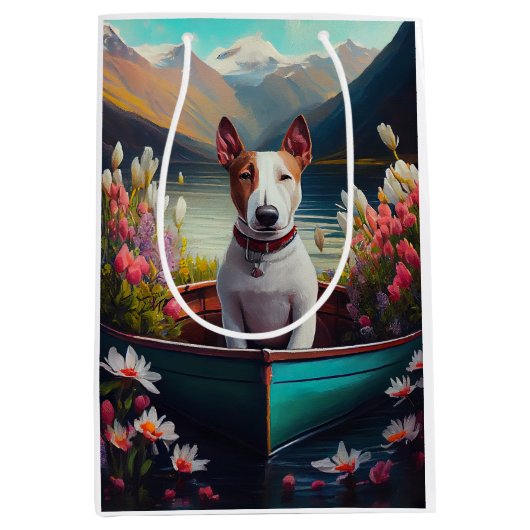Bull Terrier on a Paddle: Ein Landschaftliches Abe Mittlere Geschenktüte (Vorderseite)