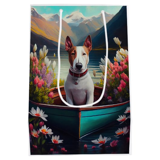 Bull Terrier on a Paddle: Ein Landschaftliches Abe Mittlere Geschenktüte (Rückseite)