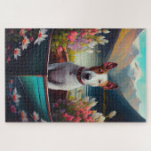 Bull Terrier on a Paddle: Ein Landschaftliches Abe Puzzle (Horizontal)