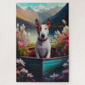 Bull Terrier on a Paddle: Ein Landschaftliches Abe Puzzle (Vertikal)