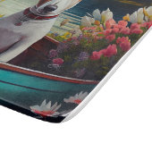 Bull Terrier on a Paddle: Ein Landschaftliches Abe Schneidebrett (Ecke)
