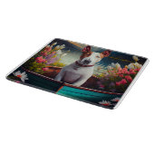 Bull Terrier on a Paddle: Ein Landschaftliches Abe Schneidebrett (Ecke)