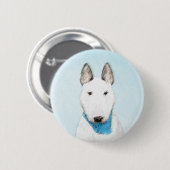 Bull Terrier Painting - Niedliche Original Dog Art Button (Vorne & Hinten)
