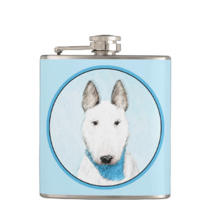 Bull Terrier Painting - Niedliche Original Dog Art Flachmann