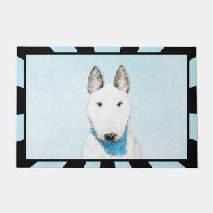 Bull Terrier Painting - Niedliche Original Dog Art Fußmatte