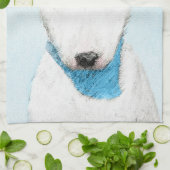 Bull Terrier Painting - Niedliche Original Dog Art Geschirrtuch (Gefaltet)