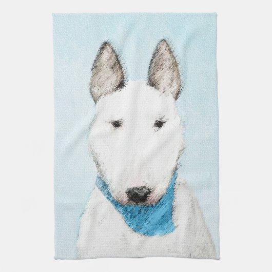 Bull Terrier Painting - Niedliche Original Dog Art Geschirrtuch (Vertikal)