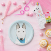 Bull Terrier Painting - Niedliche Original Dog Art Pappteller (Party)