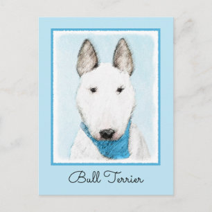 Bull Terrier Painting - Niedliche Original Dog Art Postkarte