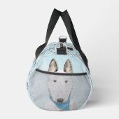 Bull Terrier Painting White English Niedlich Dog A Duffle Bag (Rechts)