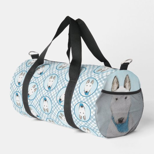 Bull Terrier Painting White English Niedlich Dog A Duffle Bag (Rechte Ecke)