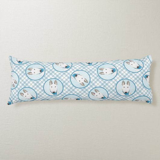 Bull Terrier Painting White English Niedlich Dog A Seitenschläferkissen (Vorderseite)