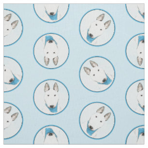 Bull Terrier Painting White English Niedlich Dog A Stoff