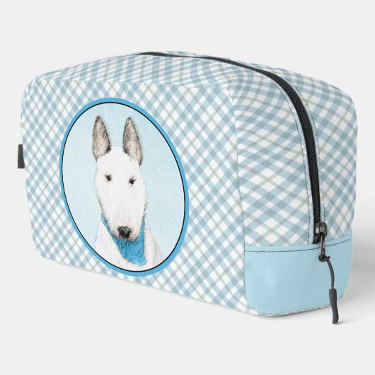 Bull Terrier Painting White English Niedlich Dog A Waschbeutel (Rechte Ecke)
