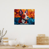 Bull Terrier Paper Quilling Art Dog Portrait Poster (Küche)
