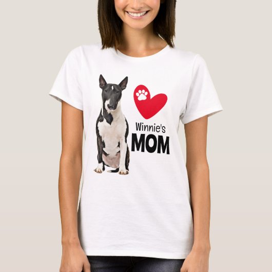 Bull Terrier Personalisierte Mama T-Shirt (Vorderseite)
