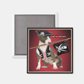 Bull Terrier Pirate Geschenke Magnet (Vorderseite/Rückseite)