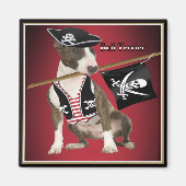 Bull Terrier Pirate Geschenke Magnet (Vorne)