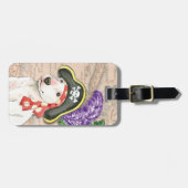 Bull Terrier Pirate Luggage Tag Gepäckanhänger (Vorderseite horizontal)