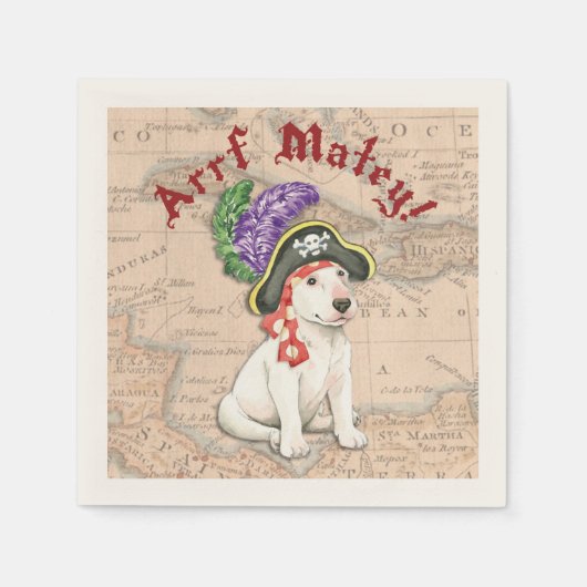Bull Terrier Pirate Serviette (Vorderseite)