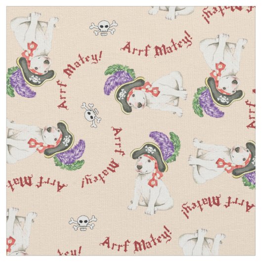 Bull Terrier Pirate Stoff (Nahaufnahme)