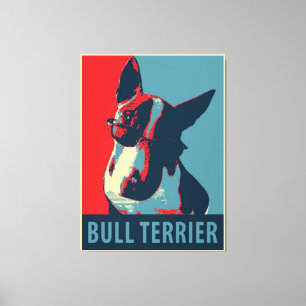 Bull Terrier Politische Parody Leinwanddruck
