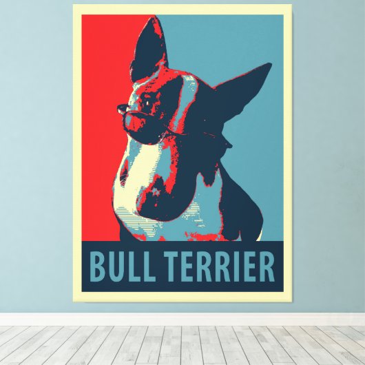 Bull Terrier Politische Parody Leinwanddruck (Insitu (Holzboden))