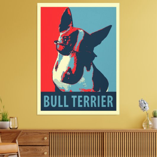 Bull Terrier Politische Parody Leinwanddruck (Insitu (Wohnzimmer))