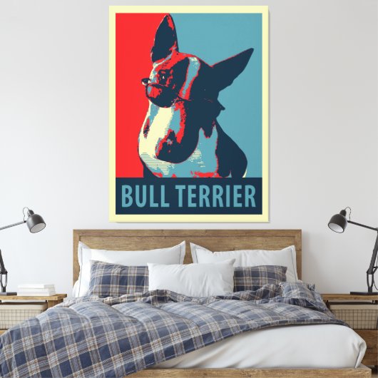Bull Terrier Politische Parody Leinwanddruck (Insitu (Schlafzimmer))
