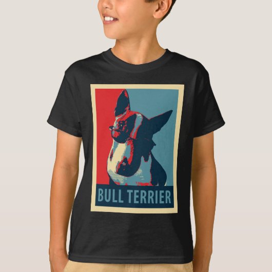 Bull Terrier Politische Parody T-Shirt (Vorderseite)