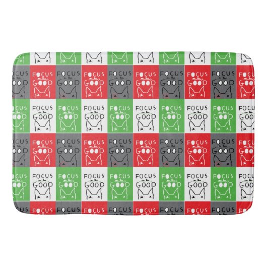 Bull Terrier Pop Art Fokussieren auf die gute Insp Badematte (Vorderseite)