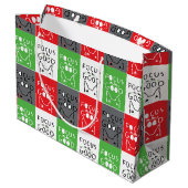 Bull Terrier Pop Art Fokussieren auf die gute Insp Große Geschenktüte (Rückseite Schrägansicht)