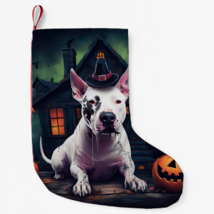 Bull Terrier Pumpkins Halloween Beängstigend Kleiner Weihnachtsstrumpf