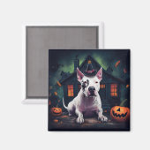 Bull Terrier Pumpkins Halloween Beängstigend Magnet (Vorderseite/Rückseite)
