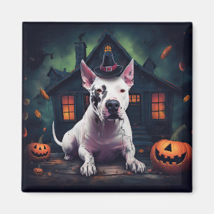 Bull Terrier Pumpkins Halloween Beängstigend Magnet