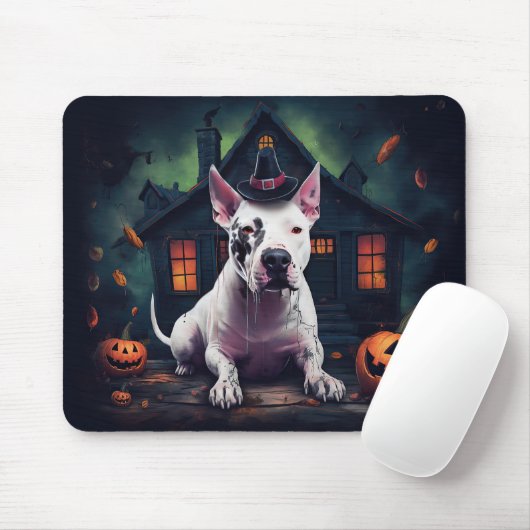 Bull Terrier Pumpkins Halloween Beängstigend Mousepad (Mit Mouse)