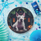 Bull Terrier Pumpkins Halloween Beängstigend Pappteller (Party)
