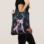 Bull Terrier Pumpkins Halloween Beängstigend Tasche (Von Nahem)
