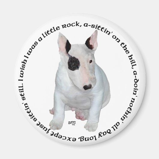 Bull Terrier Puppy Ditties Magnet (Vorne)