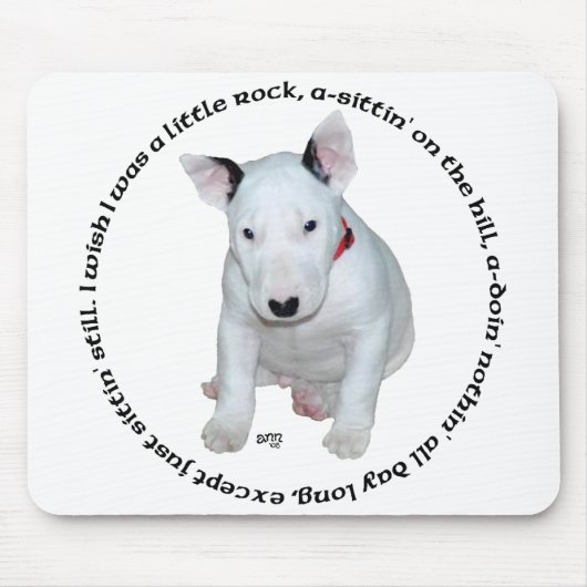 Bull Terrier Puppy Ditties Mousepad (Vorne)