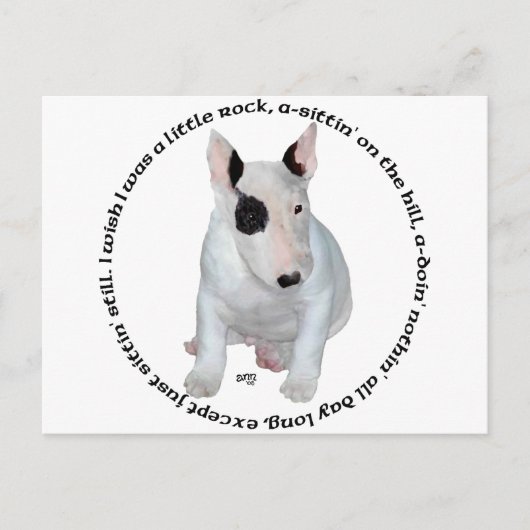 Bull Terrier Puppy Ditties Postkarte (Vorderseite)
