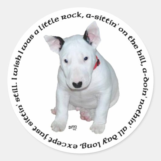 Bull Terrier Puppy Ditties Runder Aufkleber (Vorderseite)