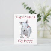 Bull Terrier Puppy Postkarte (Stehend Vorderseite)