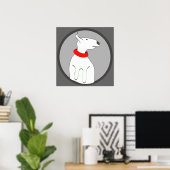 BULL TERRIER RED COLLAR PUPPY POSTER (Heimbüro)