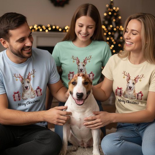 Bull Terrier Reindeer T-Shirt