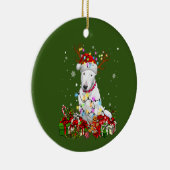 Bull Terrier Reindeer Xmas Weihnachtslieder Keramik Ornament (Rechts)